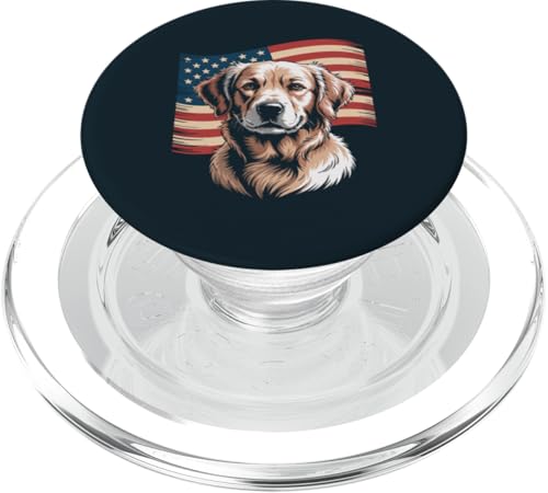 Golden Retriever Amerikanische Flagge Hund PopSockets PopGrip für MagSafe von Dog Lover Gifts & Tees