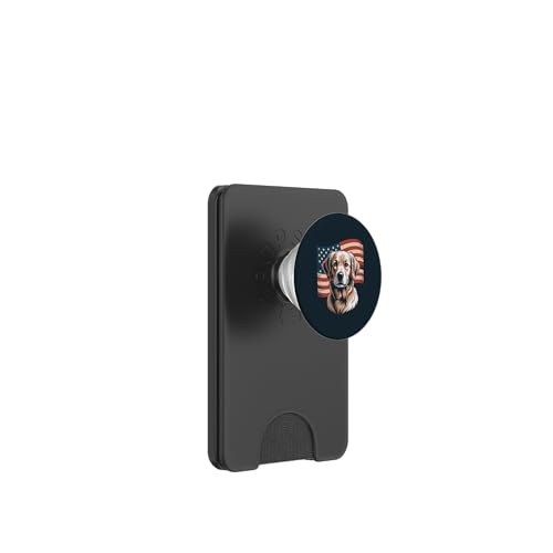 Golden Retriever Amerikanische Flagge Hund PopSockets PopWallet für MagSafe von Dog Lover Gifts & Tees