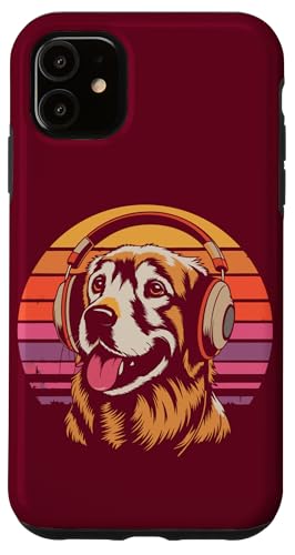 Golden Retriever Kopfhörer Musik Hund Hülle für iPhone 11 von Dog Lover Gifts & Tees