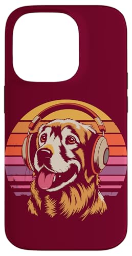 Golden Retriever Kopfhörer Musik Hund Hülle für iPhone 14 Pro von Dog Lover Gifts & Tees