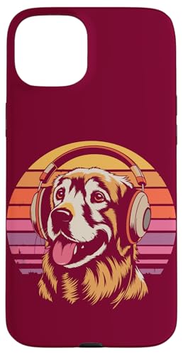Golden Retriever Kopfhörer Musik Hund Hülle für iPhone 15 Plus von Dog Lover Gifts & Tees