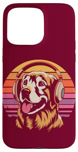 Golden Retriever Kopfhörer Musik Hund Hülle für iPhone 15 Pro Max von Dog Lover Gifts & Tees