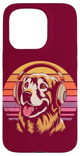 Golden Retriever Kopfhörer Musik Hund Hülle für iPhone 15 Pro von Dog Lover Gifts & Tees
