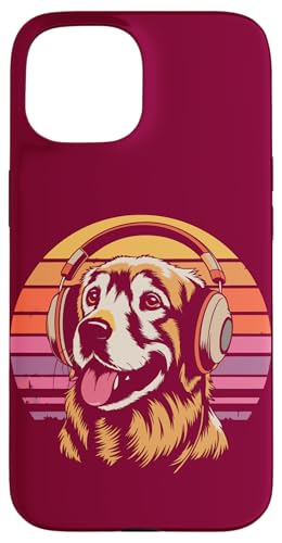 Golden Retriever Kopfhörer Musik Hund Hülle für iPhone 15 von Dog Lover Gifts & Tees