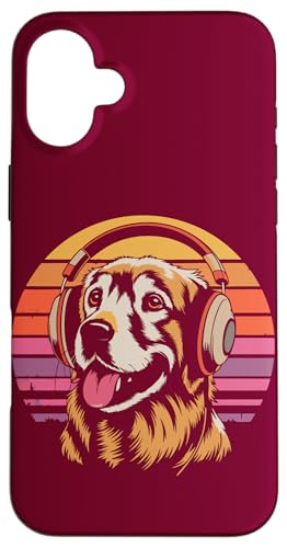 Golden Retriever Kopfhörer Musik Hund Hülle für iPhone 16 Plus von Dog Lover Gifts & Tees