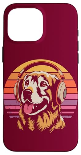 Golden Retriever Kopfhörer Musik Hund Hülle für iPhone 16 Pro Max Golden Retriever Kopfhörer Musik Hund Hülle für iPhone 16 Pro Max von Dog Lover Gifts & Tees