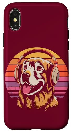 Golden Retriever Kopfhörer Musik Hund Hülle für iPhone X/XS von Dog Lover Gifts & Tees