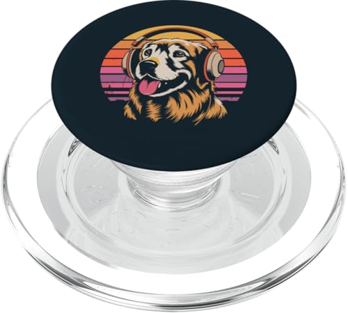 Golden Retriever Kopfhörer Musik Hund PopSockets PopGrip für MagSafe von Dog Lover Gifts & Tees