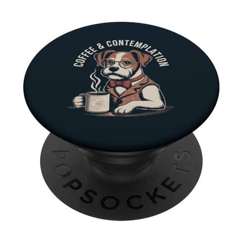 Hipster Dog Kaffeehund im Vintage-Stil PopSockets Klebender PopGrip von Dog Lover Gifts & Tees