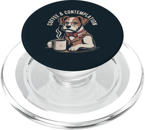 Hipster Dog Kaffeehund im Vintage-Stil PopSockets PopGrip für MagSafe von Dog Lover Gifts & Tees