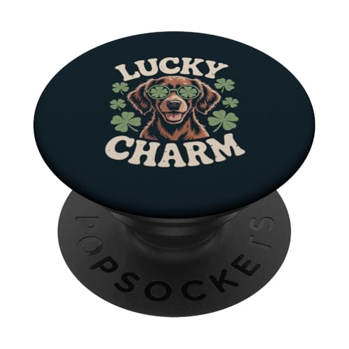 Irischer Setter Patricks Day Dog PopSockets Klebender PopGrip von Dog Lover Gifts & Tees