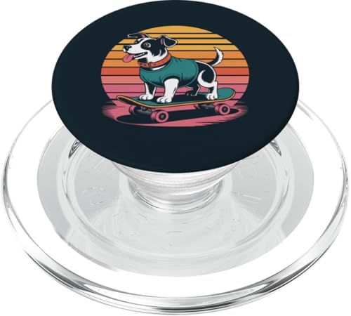 Jack Russell Terrier Skateboard Hund PopSockets PopGrip für MagSafe von Dog Lover Gifts & Tees