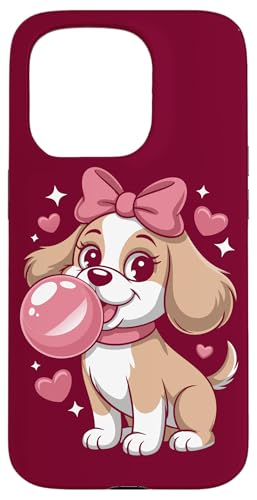 Niedlicher Hund Mädchen rosa Kaugummi Hund Hülle für iPhone 15 Pro von Dog Lover Gifts & Tees