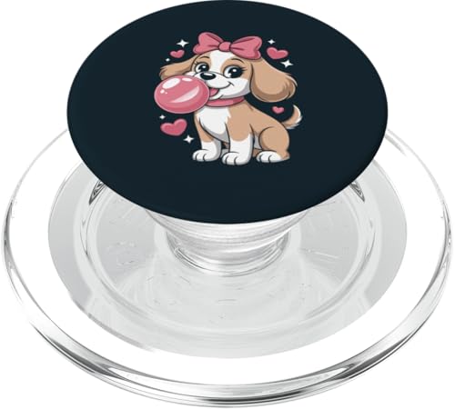 Niedlicher Hund Mädchen rosa Kaugummi Hund PopSockets PopGrip für MagSafe von Dog Lover Gifts & Tees