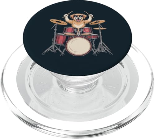 Schlagzeug Golden Retriever Drummer Dog PopSockets PopGrip für MagSafe von Dog Lover Gifts & Tees
