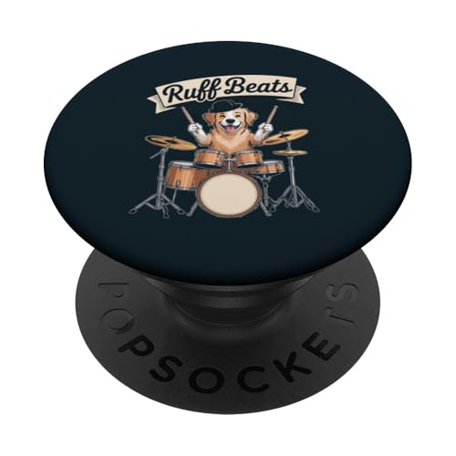 Schlagzeuger Dog Drum Set Hund PopSockets Klebender PopGrip von Dog Lover Gifts & Tees