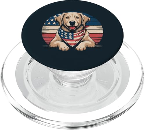 USA Golden Retriever Amerikanische Flagge Hund PopSockets PopGrip für MagSafe von Dog Lover Gifts & Tees