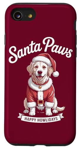 Weihnachts-Golden Retriever Weihnachtsmann-Pfotenhund Hülle für iPhone SE (2020) / 7 / 8 von Dog Lover Gifts & Tees