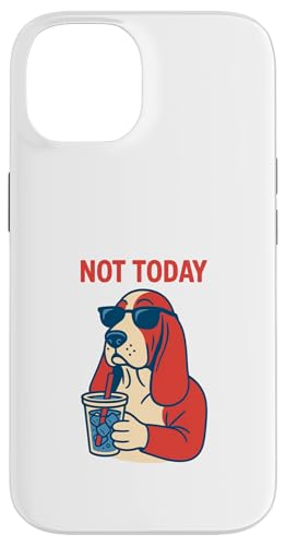 Basset Hound Not Today Hipster-Trinksoda, Vintage-Kunst Hülle für iPhone 14 von Dog Pop Art Prints