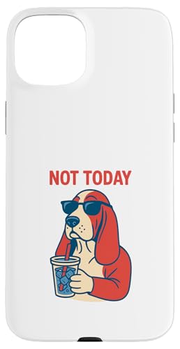 Basset Hound Not Today Hipster-Trinksoda, Vintage-Kunst Hülle für iPhone 15 Plus von Dog Pop Art Prints