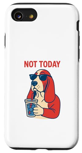 Basset Hound Not Today Hipster-Trinksoda, Vintage-Kunst Hülle für iPhone SE (2020) / 7 / 8 von Dog Pop Art Prints