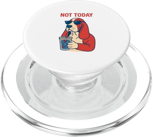 Basset Hound Not Today Hipster-Trinksoda, Vintage-Kunst PopSockets PopGrip für MagSafe von Dog Pop Art Prints