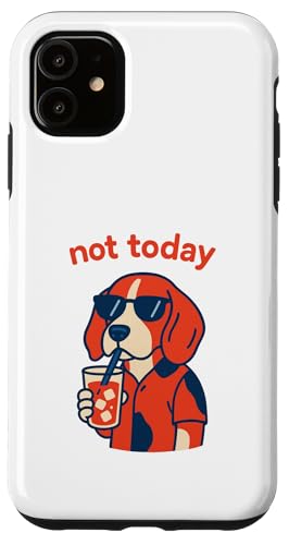 Beagle Not Today Minimalistisches Trinksoda für Hunde, Vintage-Stil Hülle für iPhone 11 von Dog Pop Art Prints