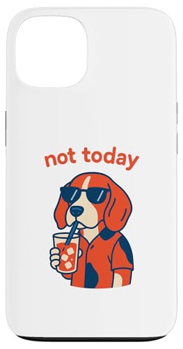 Beagle Not Today Minimalistisches Trinksoda für Hunde, Vintage-Stil Hülle für iPhone 13 von Dog Pop Art Prints