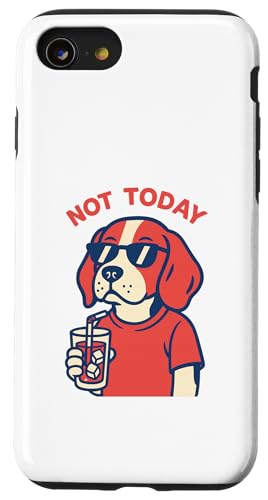 Beagle Not Today Minimalistisches Trinksoda für Hunde, Vintage-Stil Hülle für iPhone SE (2020) / 7 / 8 von Dog Pop Art Prints