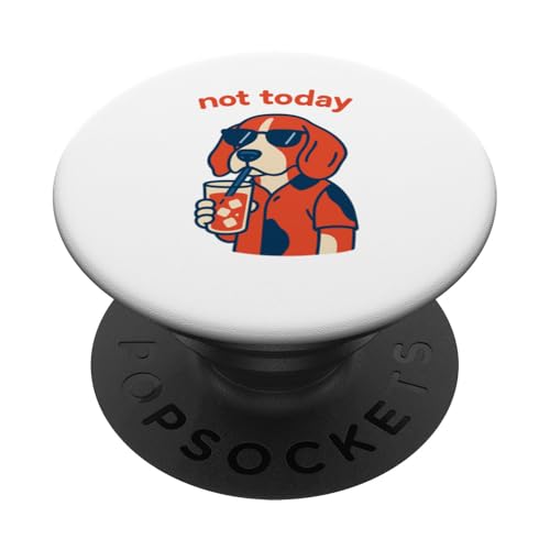 Beagle Not Today Minimalistisches Trinksoda für Hunde, Vintage-Stil PopSockets Klebender PopGrip Beagle Not Today Minimalistisches Trinksoda für Hunde, Vintage-Stil PopSockets Klebender PopGrip von Dog Pop Art Prints