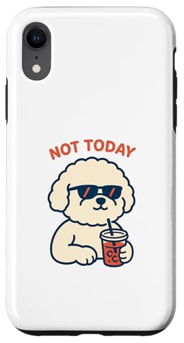 Bichon Frise Not Today Hipster-Trinksoda, Vintage-Stil Hülle für iPhone XR von Dog Pop Art Prints