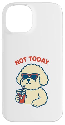Bichon Frise Not Today Minimalistisches Trinksoda für Hunde, Vintage-Stil Hülle für iPhone 14 von Dog Pop Art Prints