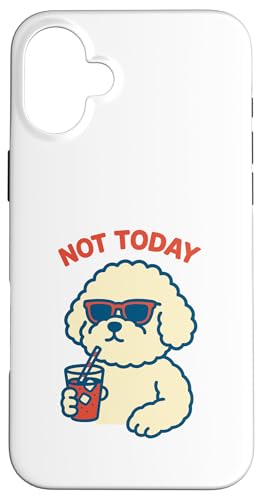 Bichon Frise Not Today Minimalistisches Trinksoda für Hunde, Vintage-Stil Hülle für iPhone 16 Plus Bichon Frise Not Today Minimalistisches Trinksoda für Hunde, Vintage-Stil Hülle für iPhone 16 Plus von Dog Pop Art Prints