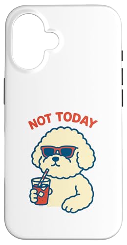 Bichon Frise Not Today Minimalistisches Trinksoda für Hunde, Vintage-Stil Hülle für iPhone 16 von Dog Pop Art Prints