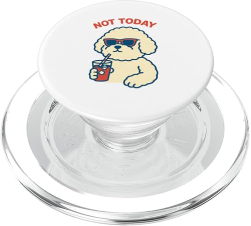 Bichon Frise Not Today Minimalistisches Trinksoda für Hunde, Vintage-Stil PopSockets PopGrip für MagSafe Bichon Frise Not Today Minimalistisches Trinksoda für Hunde, Vintage-Stil PopSockets PopGrip für MagSafe von Dog Pop Art Prints