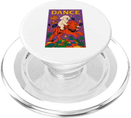 Bichon Riding a Lion Dance Bright Pop Art Bichon Frisé PopSockets PopGrip für MagSafe Bichon Riding a Lion Dance Bright Pop Art Bichon Frisé PopSockets PopGrip für MagSafe von Dog Pop Art Prints