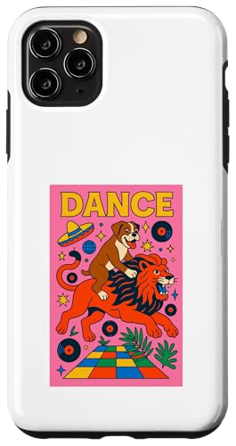Boxerhund reitet auf einem Löwentanz, helle Pop-Art, cool Hülle für iPhone 11 Pro Max von Dog Pop Art Prints