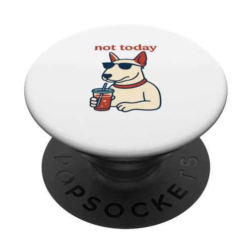 Bull Terrier Not Today Hipster-Trinksoda, Vintage-Stil PopSockets Klebender PopGrip Bull Terrier Not Today Hipster-Trinksoda, Vintage-Stil PopSockets Klebender PopGrip von Dog Pop Art Prints