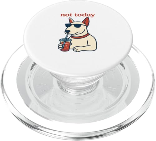 Bull Terrier Not Today Hipster-Trinksoda, Vintage-Stil PopSockets PopGrip für MagSafe von Dog Pop Art Prints