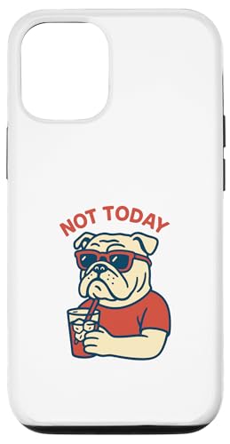 Bulldog Not Today Hipster-Trinksoda, Vintage-Kunst Hülle für iPhone 12/12 Pro von Dog Pop Art Prints