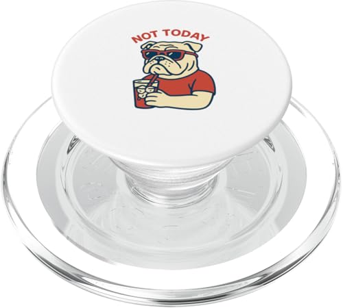 Bulldog Not Today Hipster-Trinksoda, Vintage-Kunst PopSockets PopGrip für MagSafe von Dog Pop Art Prints