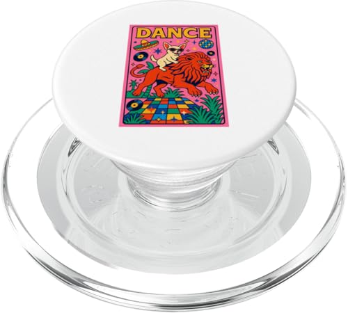 Chihuahua reitet einen Löwen Tanz, helle Pop-Art, cool PopSockets PopGrip für MagSafe Chihuahua reitet einen Löwen Tanz, helle Pop-Art, cool PopSockets PopGrip für MagSafe von Dog Pop Art Prints