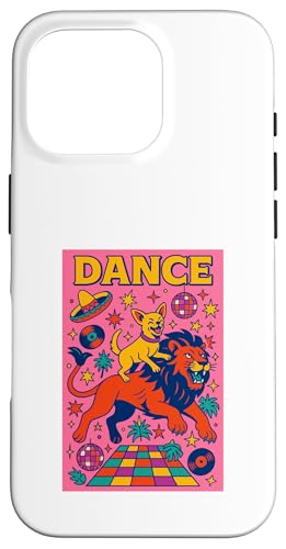Chihuahua reitet einen Löwen Tanz, helle Pop-Art, lustig Hülle für iPhone 16 Pro Chihuahua reitet einen Löwen Tanz, helle Pop-Art, lustig Hülle für iPhone 16 Pro von Dog Pop Art Prints