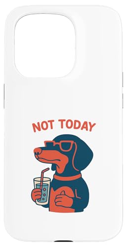 Dackel Not Today Hipster Drinking Soda Vintage Hülle für iPhone 15 Pro von Dog Pop Art Prints