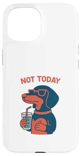 Dackel Not Today Hipster Drinking Soda Vintage Hülle für iPhone 15 von Dog Pop Art Prints