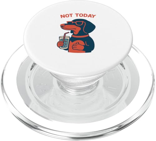 Dackel Not Today Hipster Drinking Soda Vintage PopSockets PopGrip für MagSafe von Dog Pop Art Prints