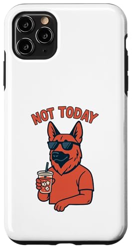 Deutscher Schäferhund Not Today Hipster Drinking Soda Vintage Art Hülle für iPhone 11 Pro Max von Dog Pop Art Prints