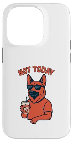 Deutscher Schäferhund Not Today Hipster Drinking Soda Vintage Art Hülle für iPhone 14 Pro von Dog Pop Art Prints