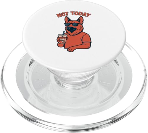 Deutscher Schäferhund Not Today Hipster Drinking Soda Vintage Art PopSockets PopGrip für MagSafe von Dog Pop Art Prints