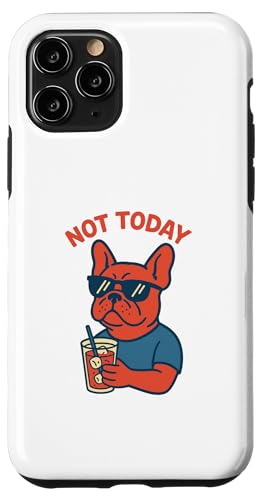 Französische Bulldogge Not Today Hipster trinkt Limonade, Vintage-Kunst Hülle für iPhone 11 Pro von Dog Pop Art Prints